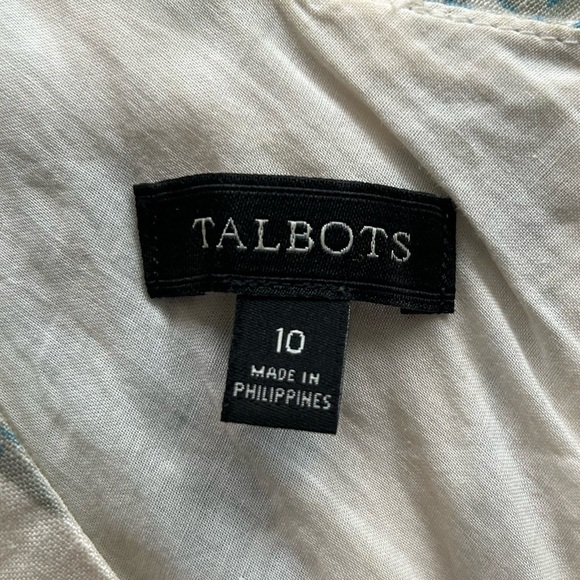 Talbots Hawaiian Print Maxi Dress Size 10 boho Linen-Cotton Blend Vacation-Ready - Picture 5 of 10